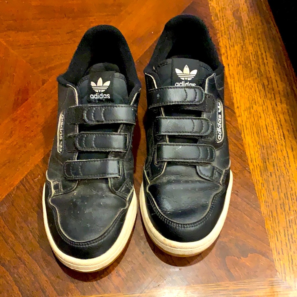 Adidas Black Leather Velcro Shoes